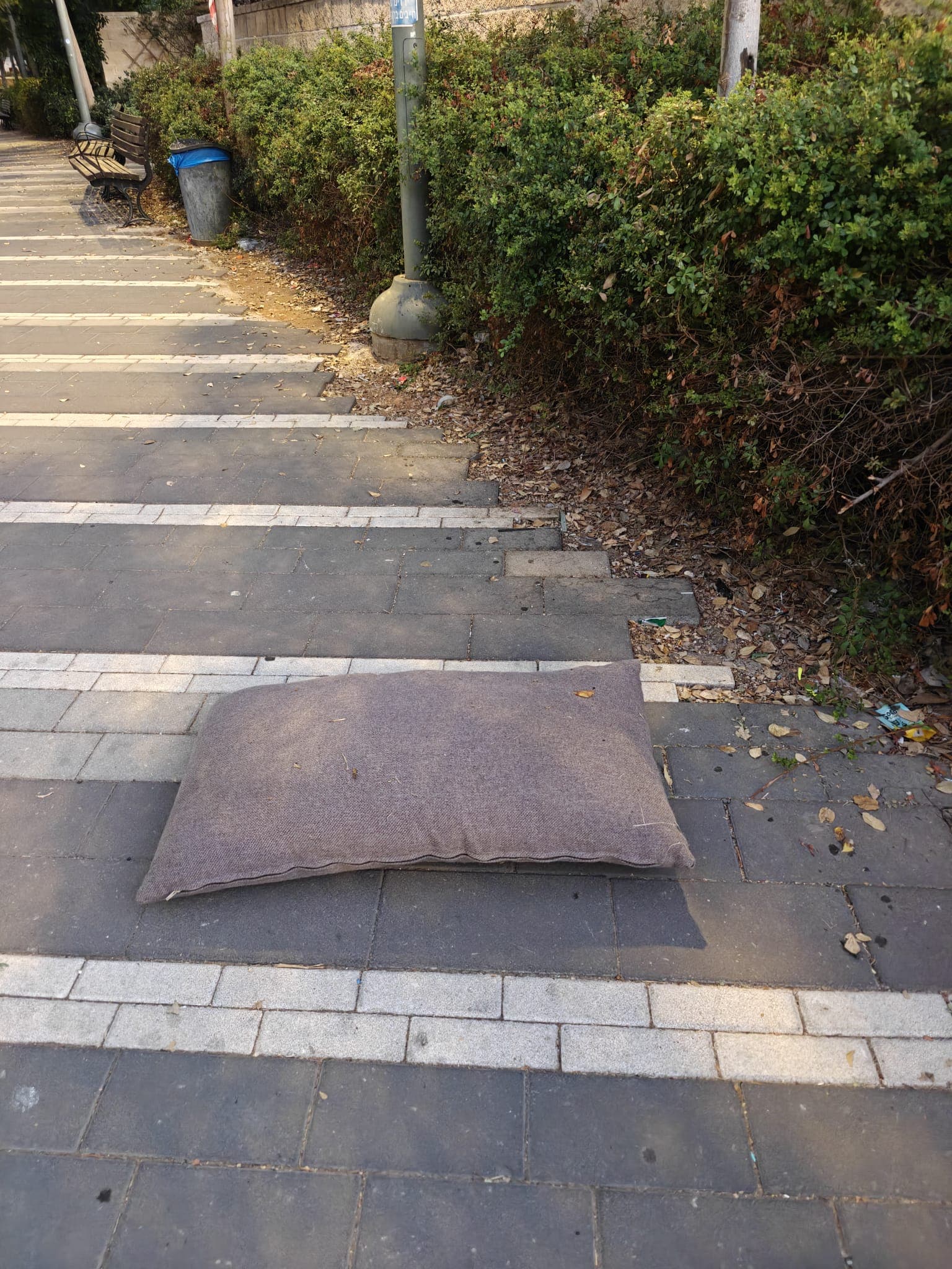 כרית זרוקה על הרצפה